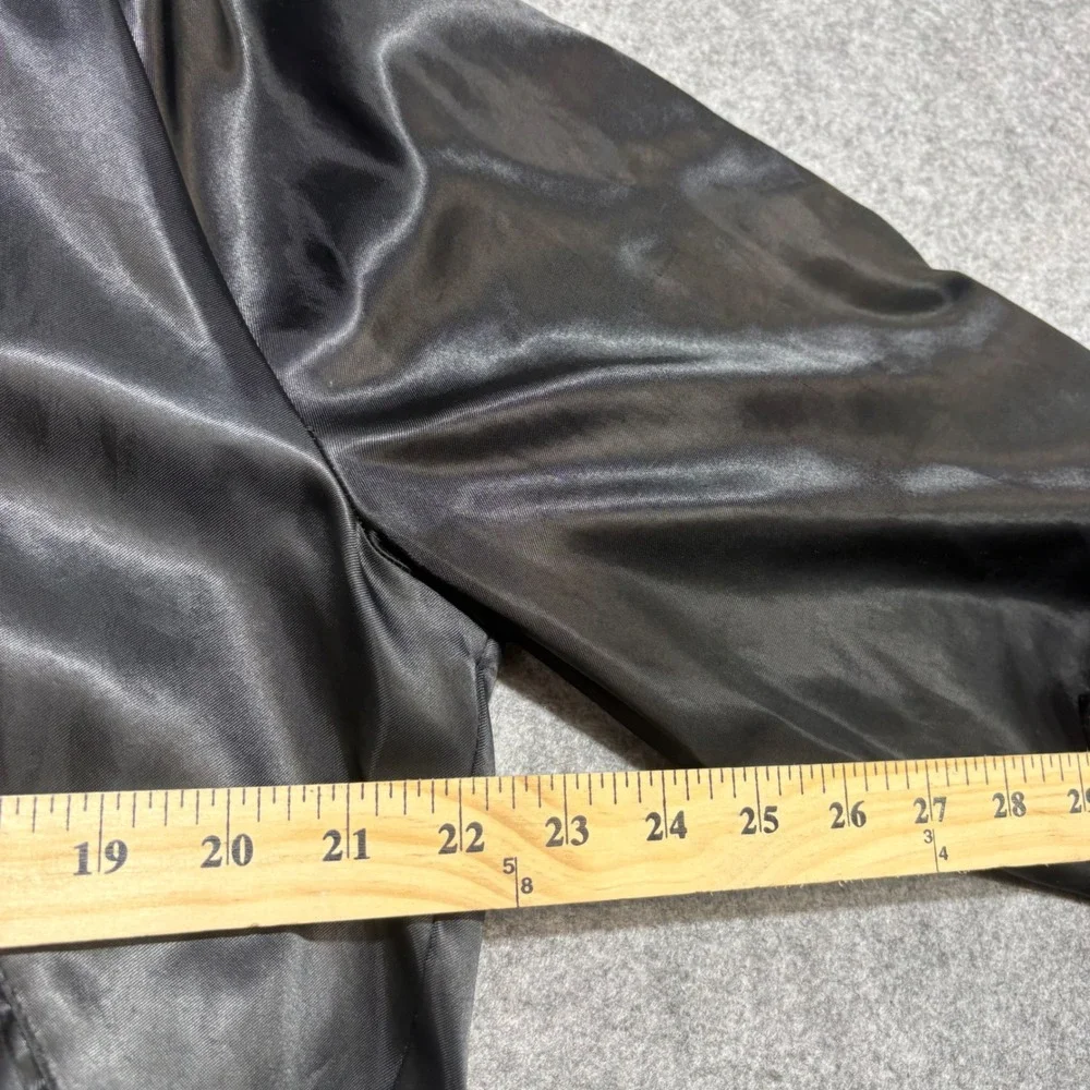 Vintage Aristo Jac Boot Hill Nite Club Satin Bomber Jacket Mens Medium Black USA